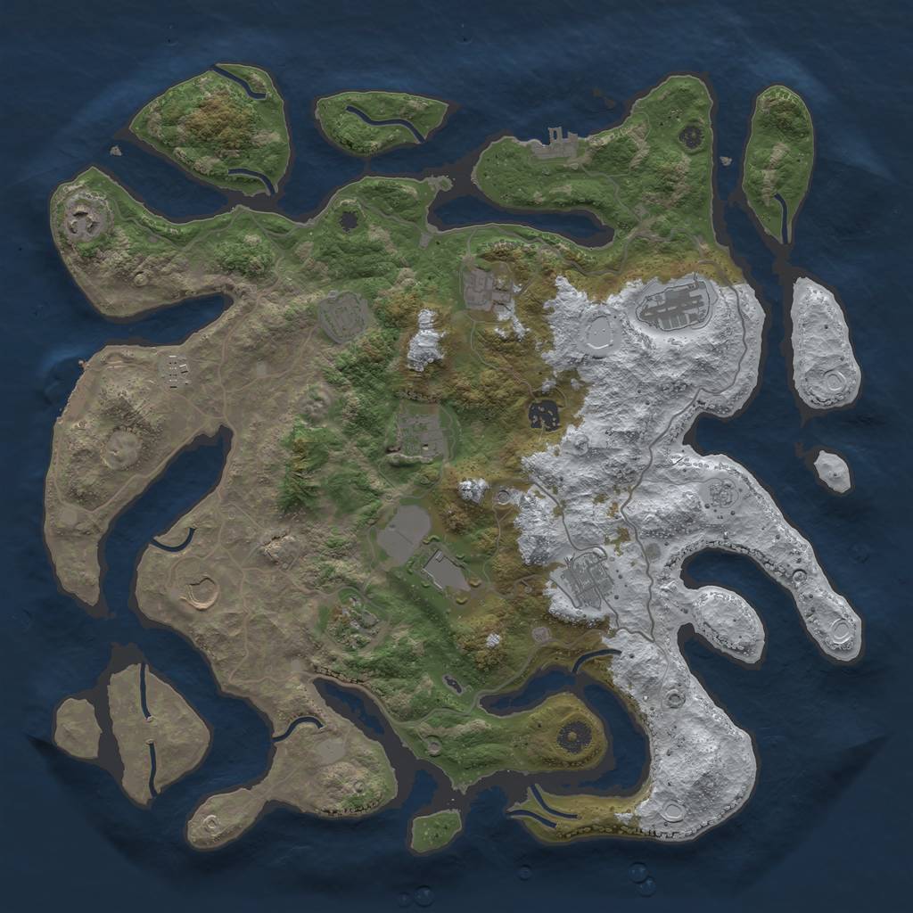 Rust Map: Procedural Map, Size: 4250, Seed: 4394533, 20 Monuments