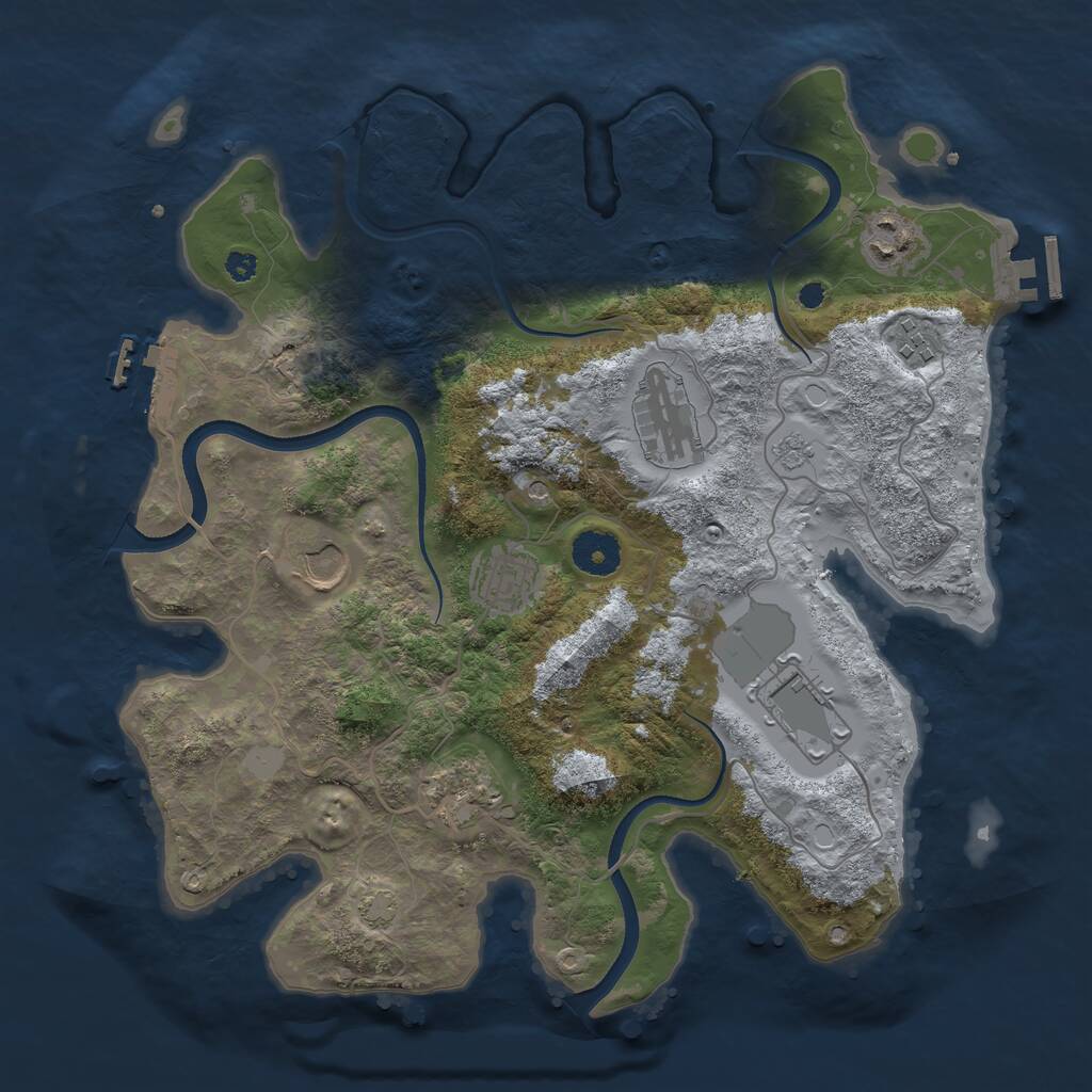 Rust Map: Procedural Map, Size: 3500, Seed: 89759, 13 Monuments