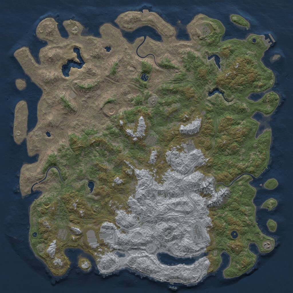 Rust Map: Procedural Map, Size: 6000, Seed: 8798, 17 Monuments