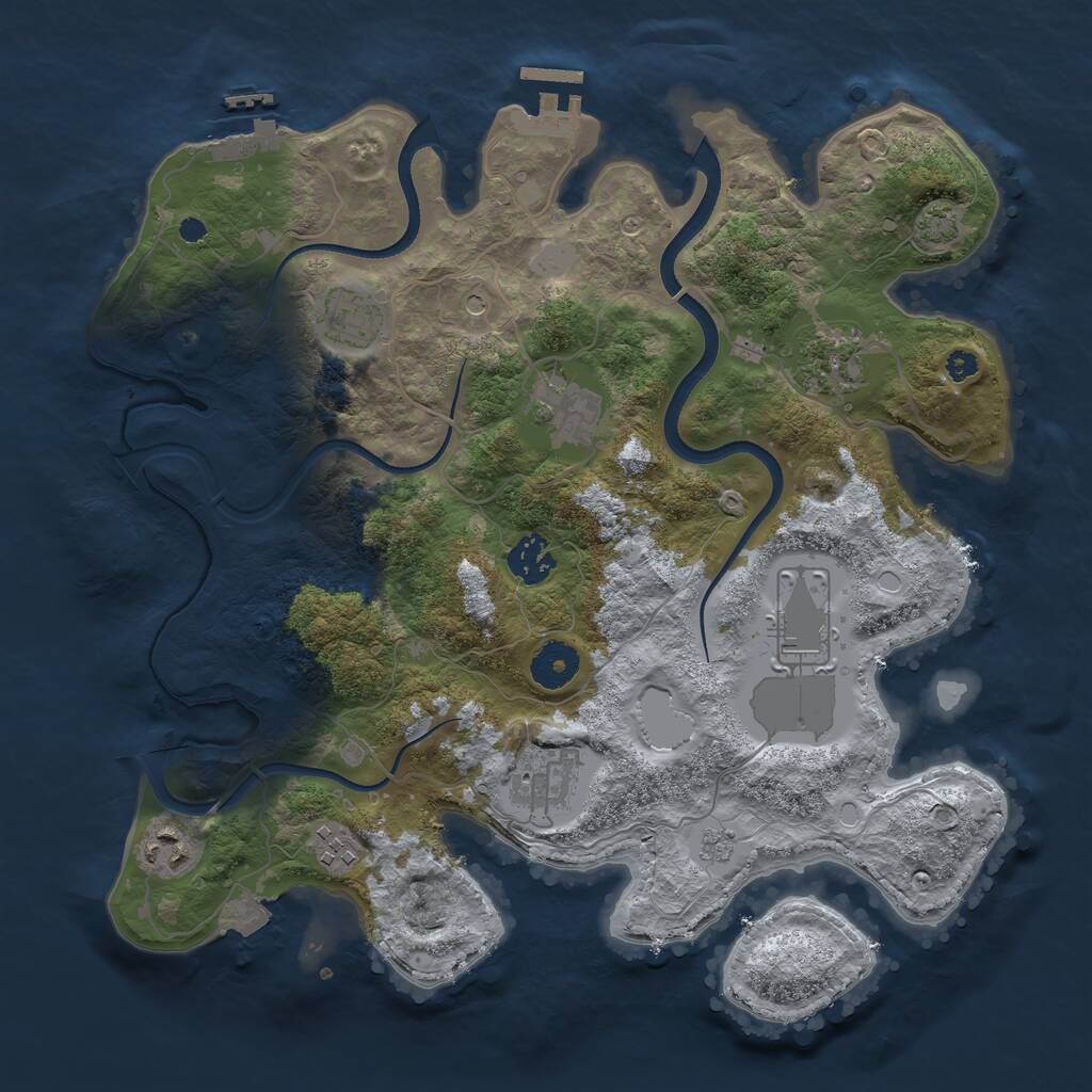 Rust Map: Procedural Map, Size: 3500, Seed: 1773764, 14 Monuments