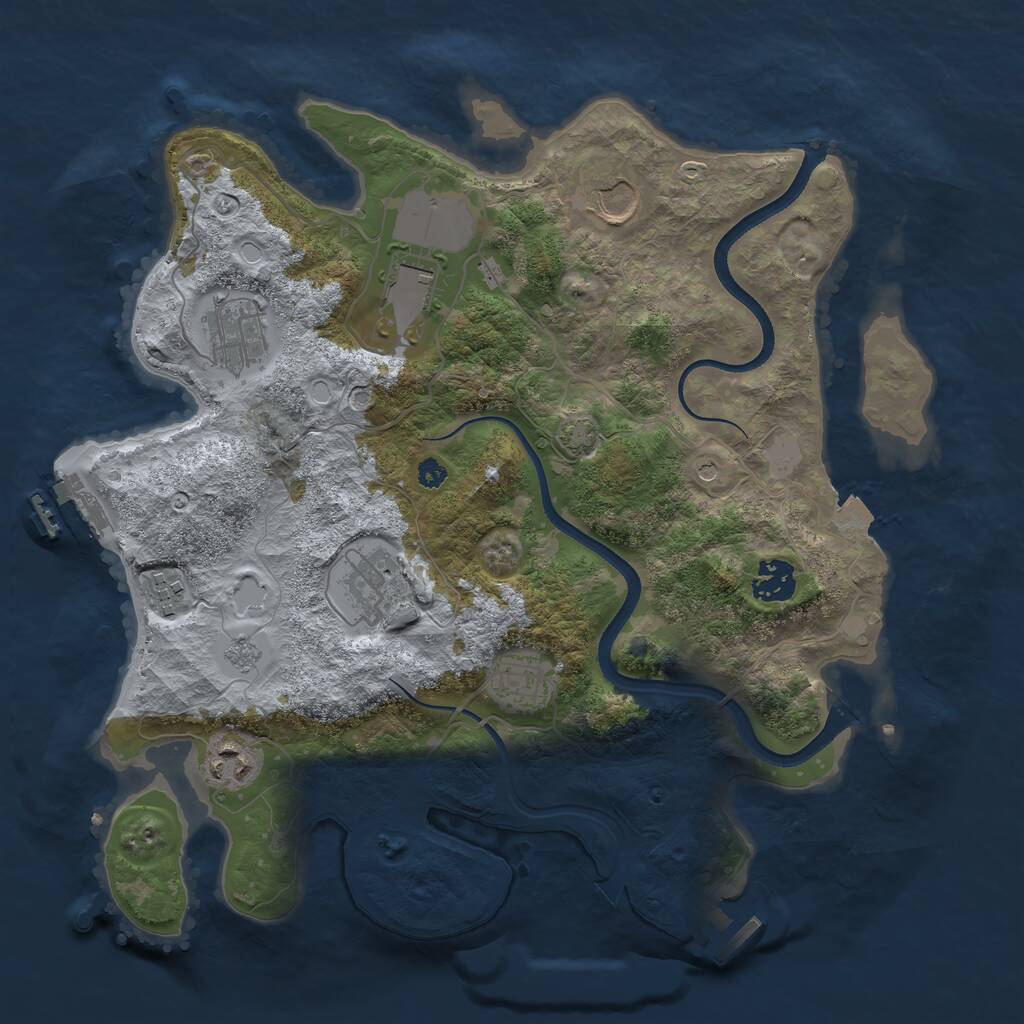 Rust Map: Procedural Map, Size: 3500, Seed: 2668996, 14 Monuments