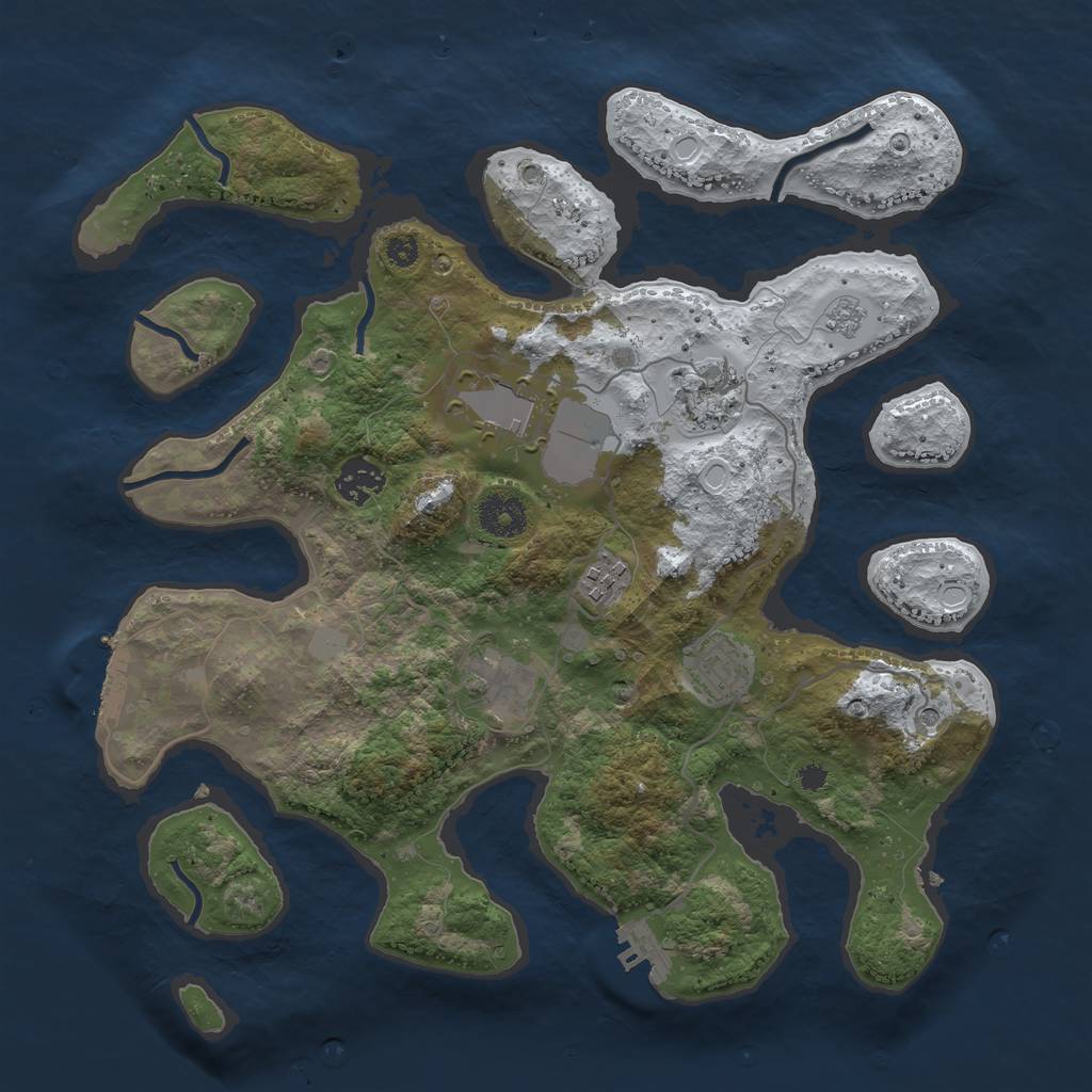 Rust Map: Procedural Map, Size: 3500, Seed: 4044682, 15 Monuments