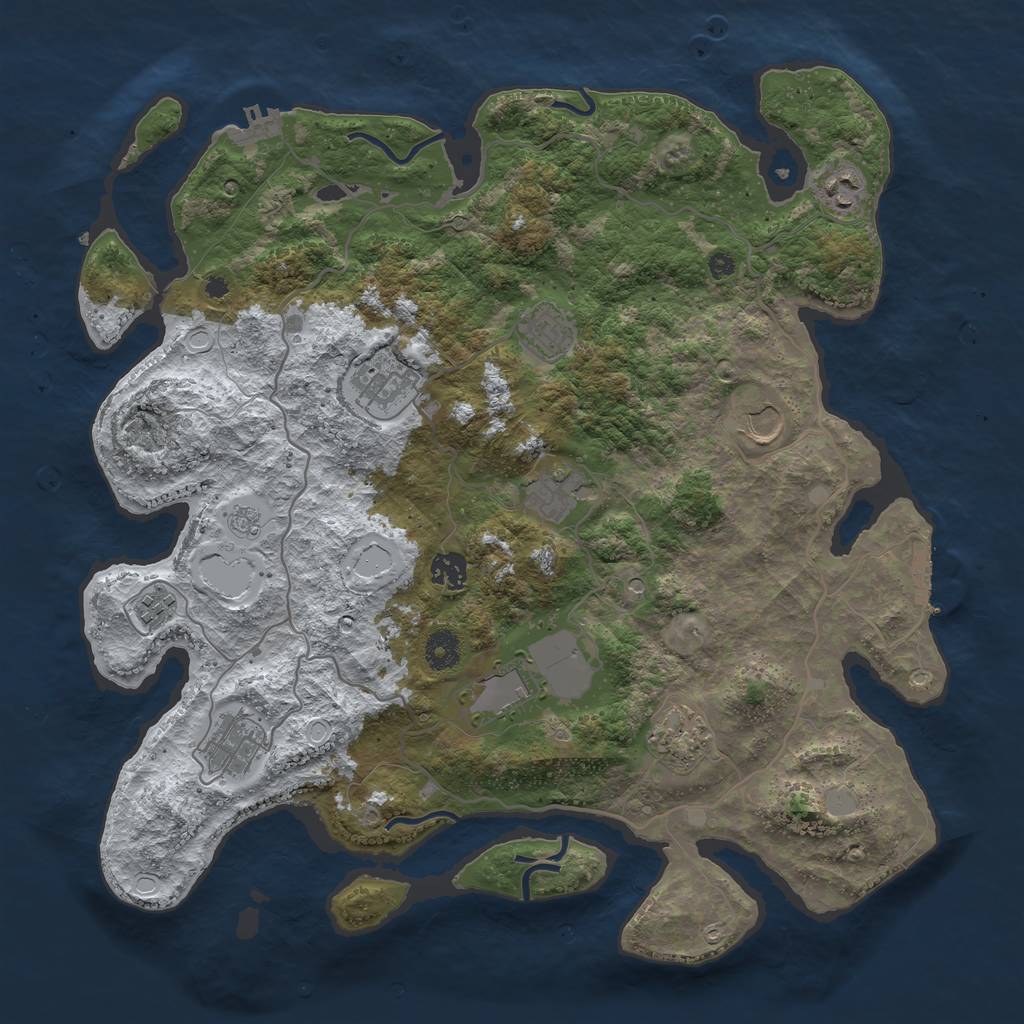 Rust Map: Procedural Map, Size: 4000, Seed: 5753394, 19 Monuments