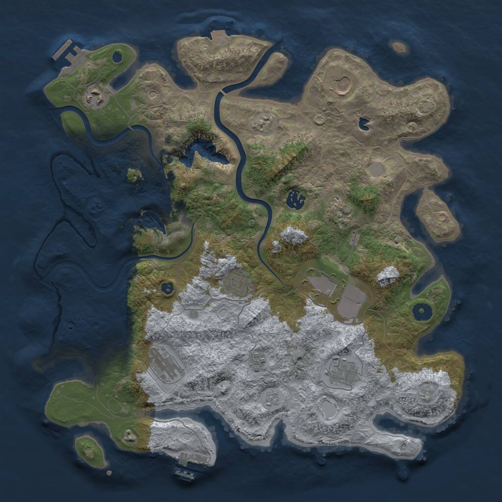Rust Map: Procedural Map, Size: 4000, Seed: 6369357, 15 Monuments