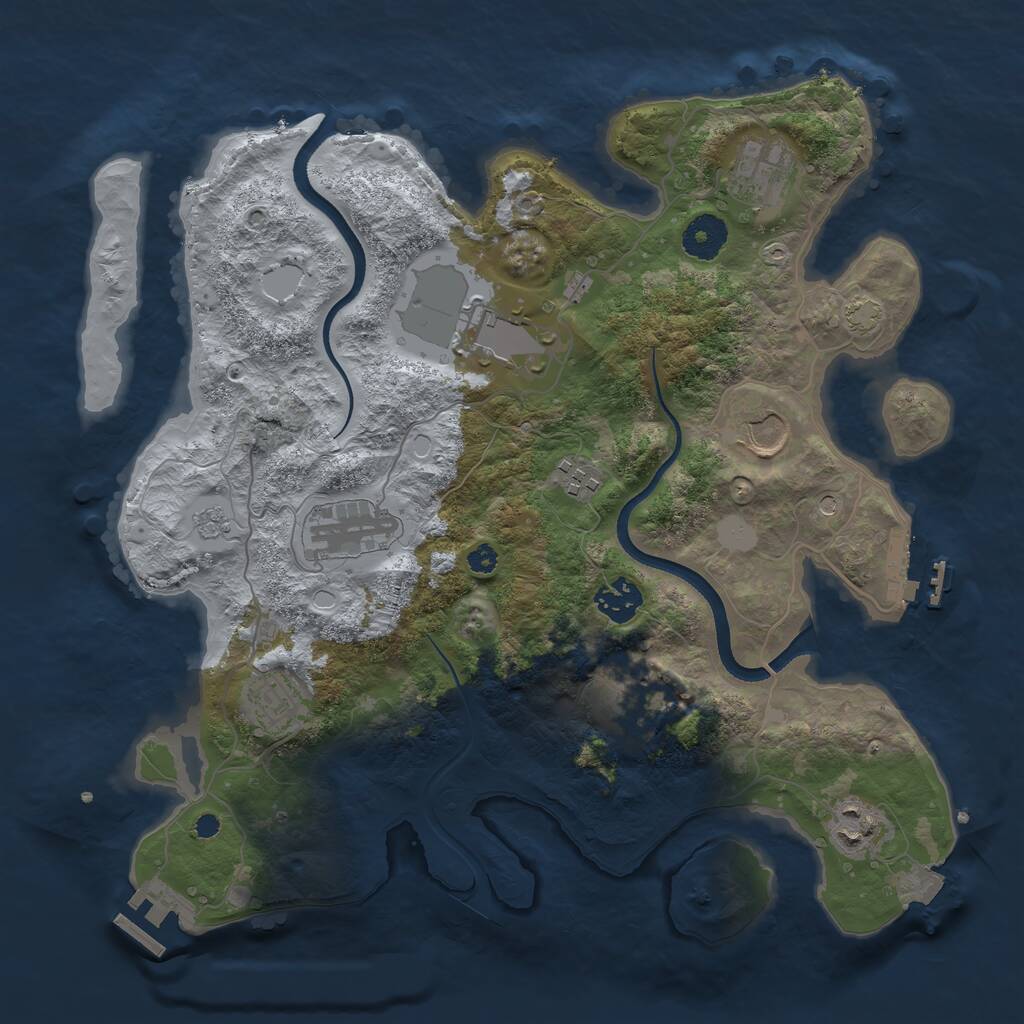 Rust Map: Procedural Map, Size: 3500, Seed: 5624159, 15 Monuments