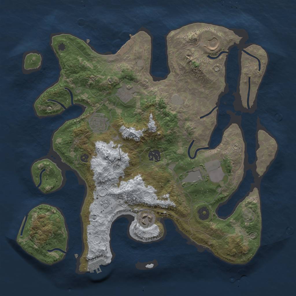 Rust Map: Procedural Map, Size: 3500, Seed: 3891575, 15 Monuments