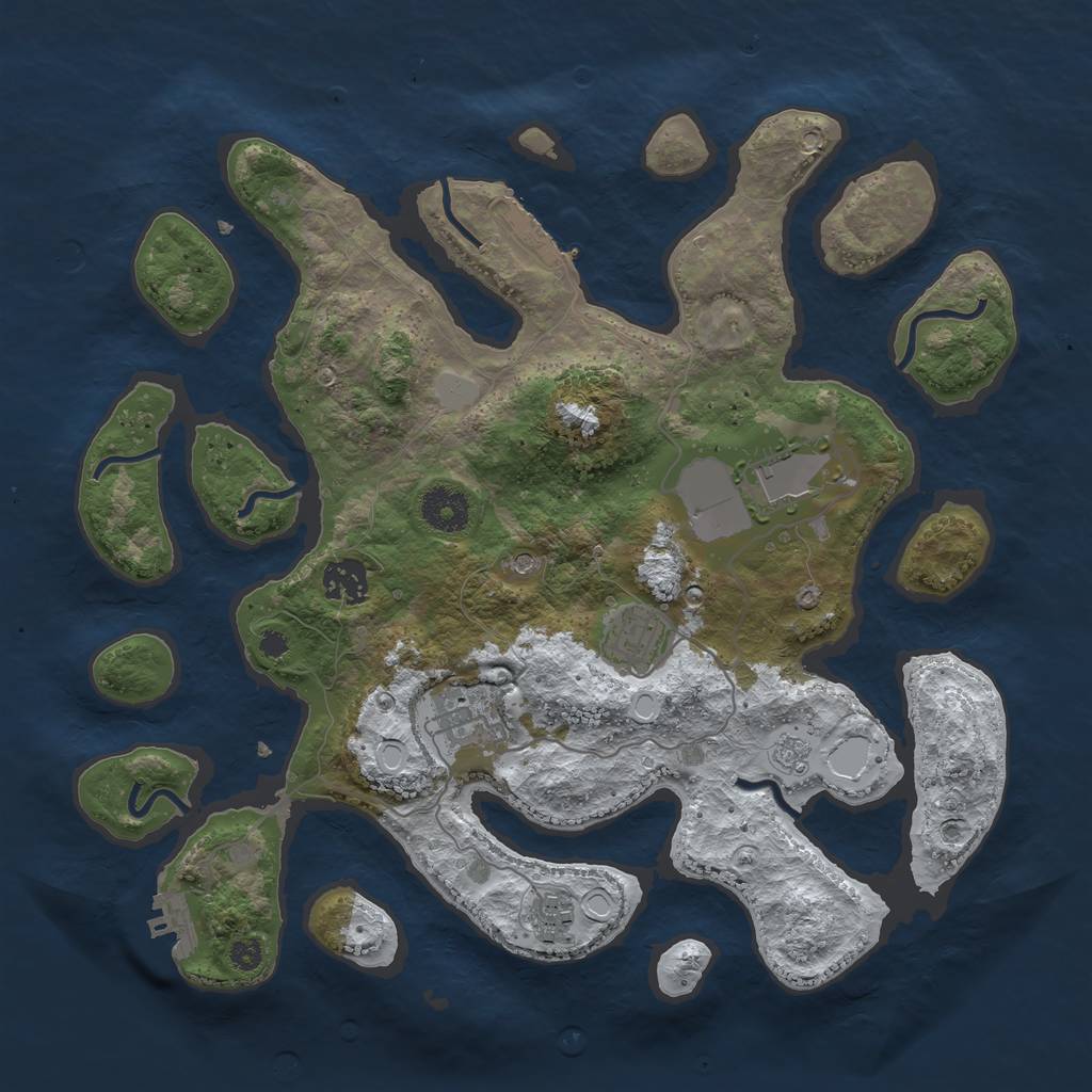 Rust Map: Procedural Map, Size: 3500, Seed: 1151030, 14 Monuments