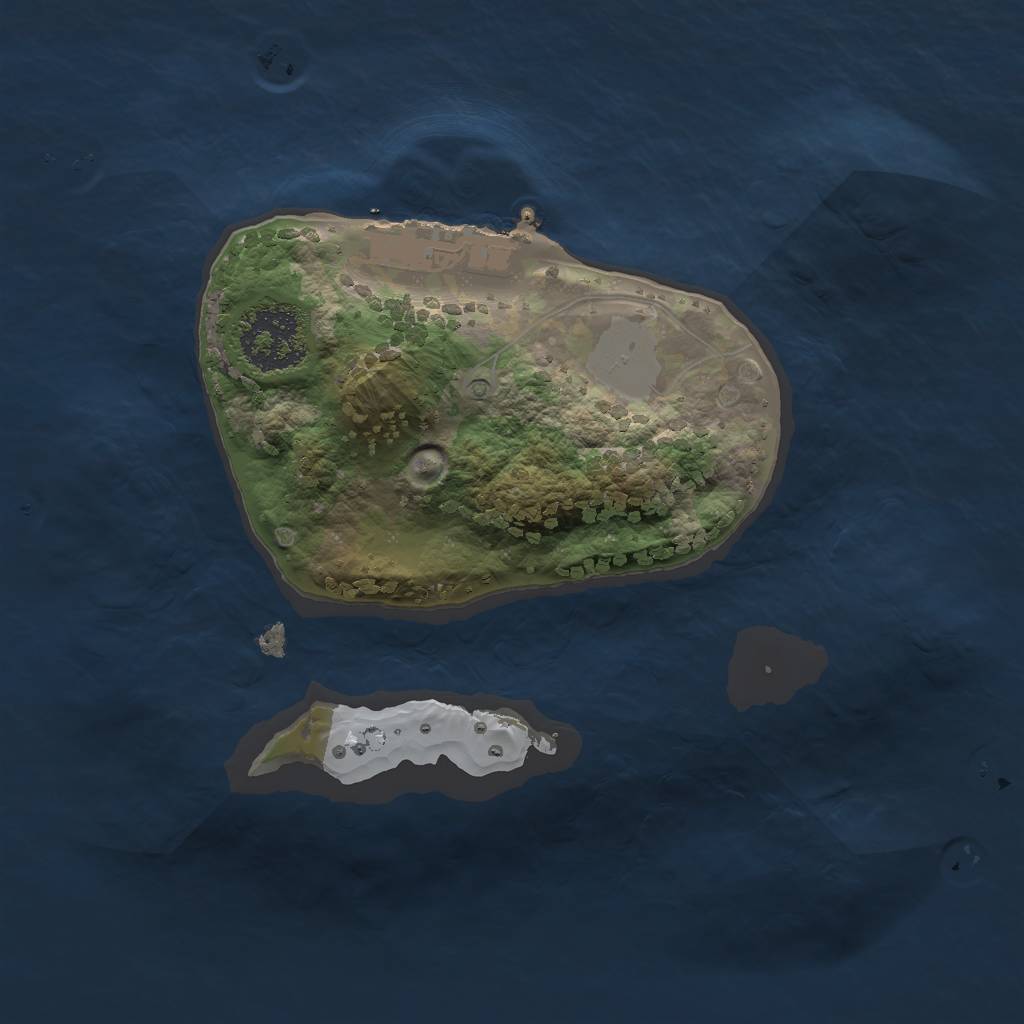 Rust Map: Procedural Map, Size: 1600, Seed: 345434, 5 Monuments