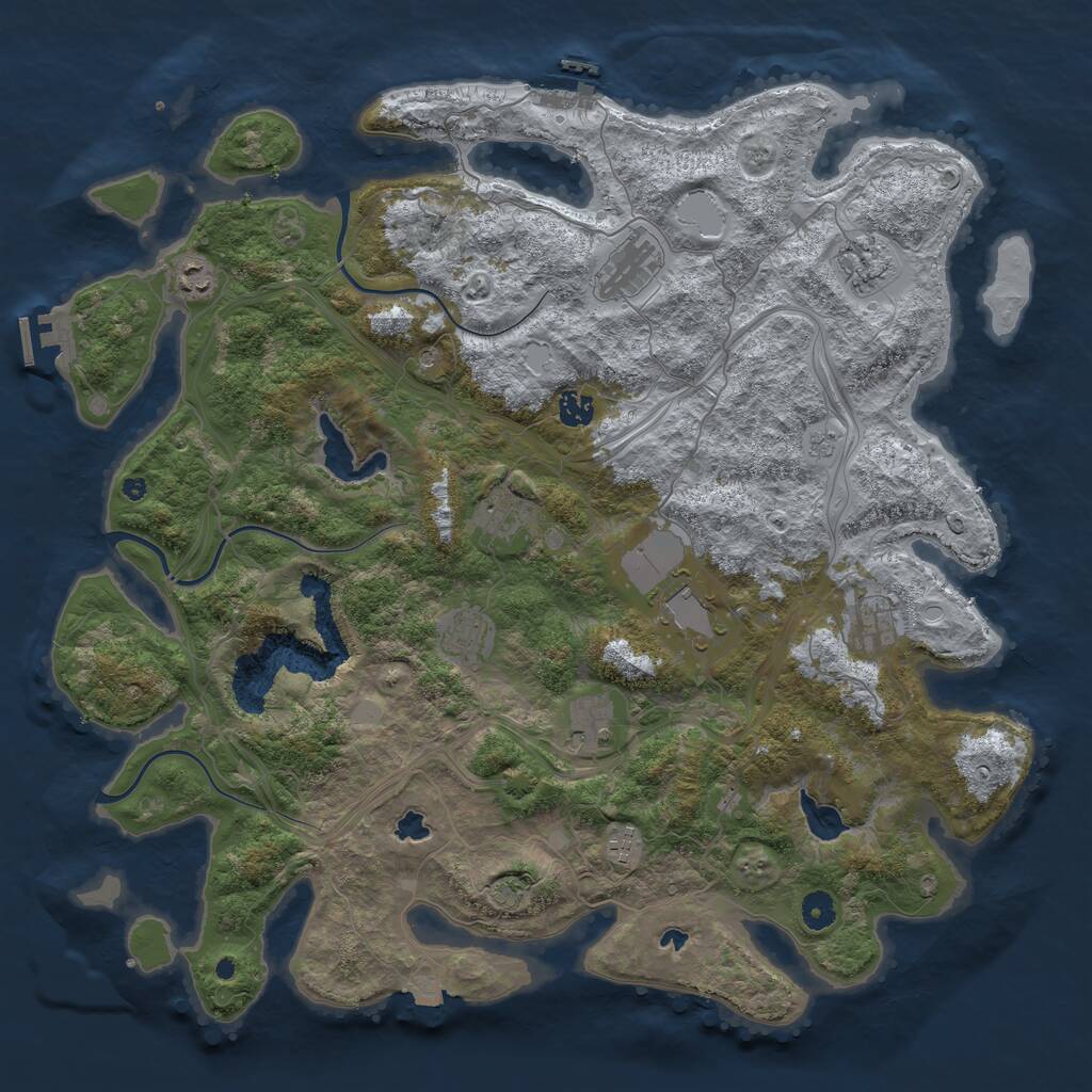 Rust Map: Procedural Map, Size: 4500, Seed: 22041918, 16 Monuments