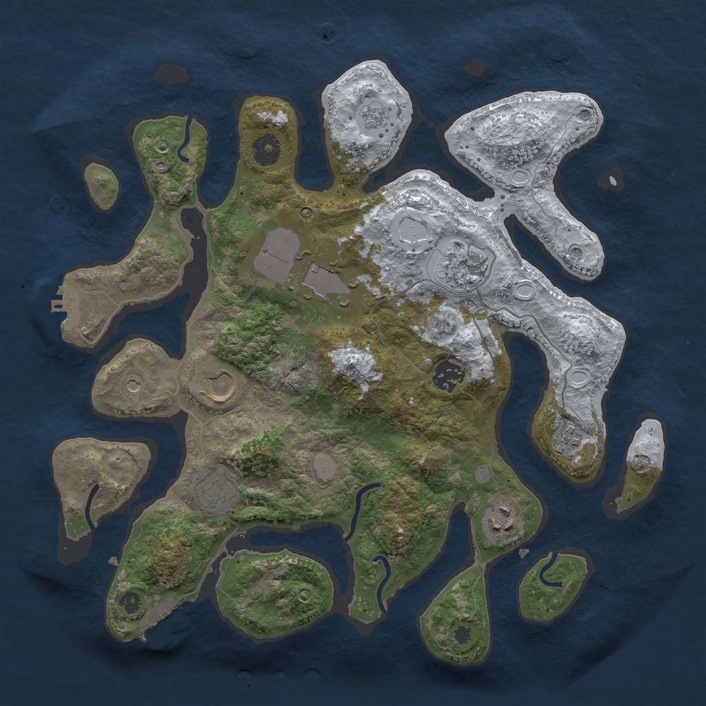 Rust Map: Procedural Map, Size: 3500, Seed: 5350195, 16 Monuments