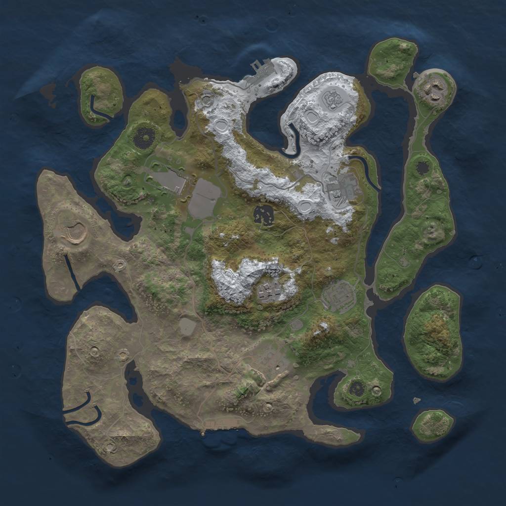Rust Map: Procedural Map, Size: 3500, Seed: 6269563, 17 Monuments