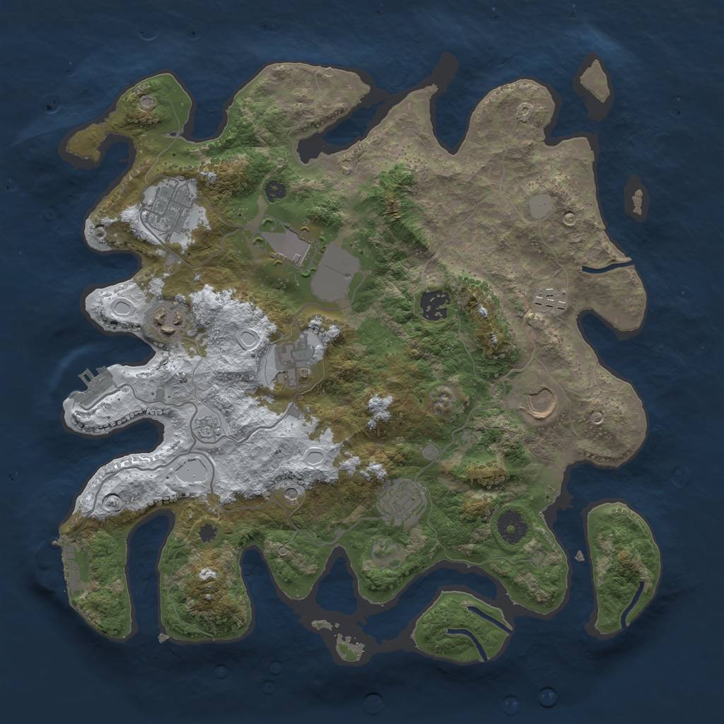 Rust Map: Procedural Map, Size: 3500, Seed: 1983378, 17 Monuments