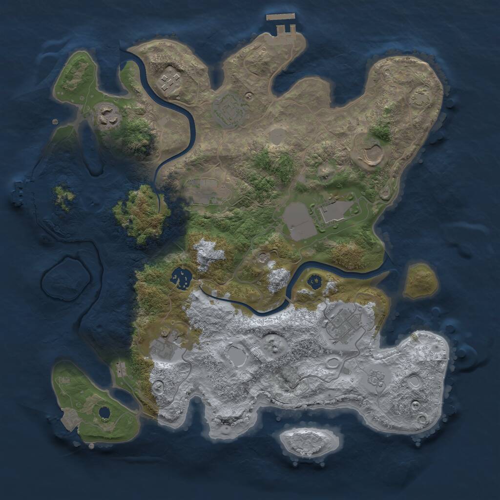 Rust Map: Procedural Map, Size: 3500, Seed: 884205, 15 Monuments