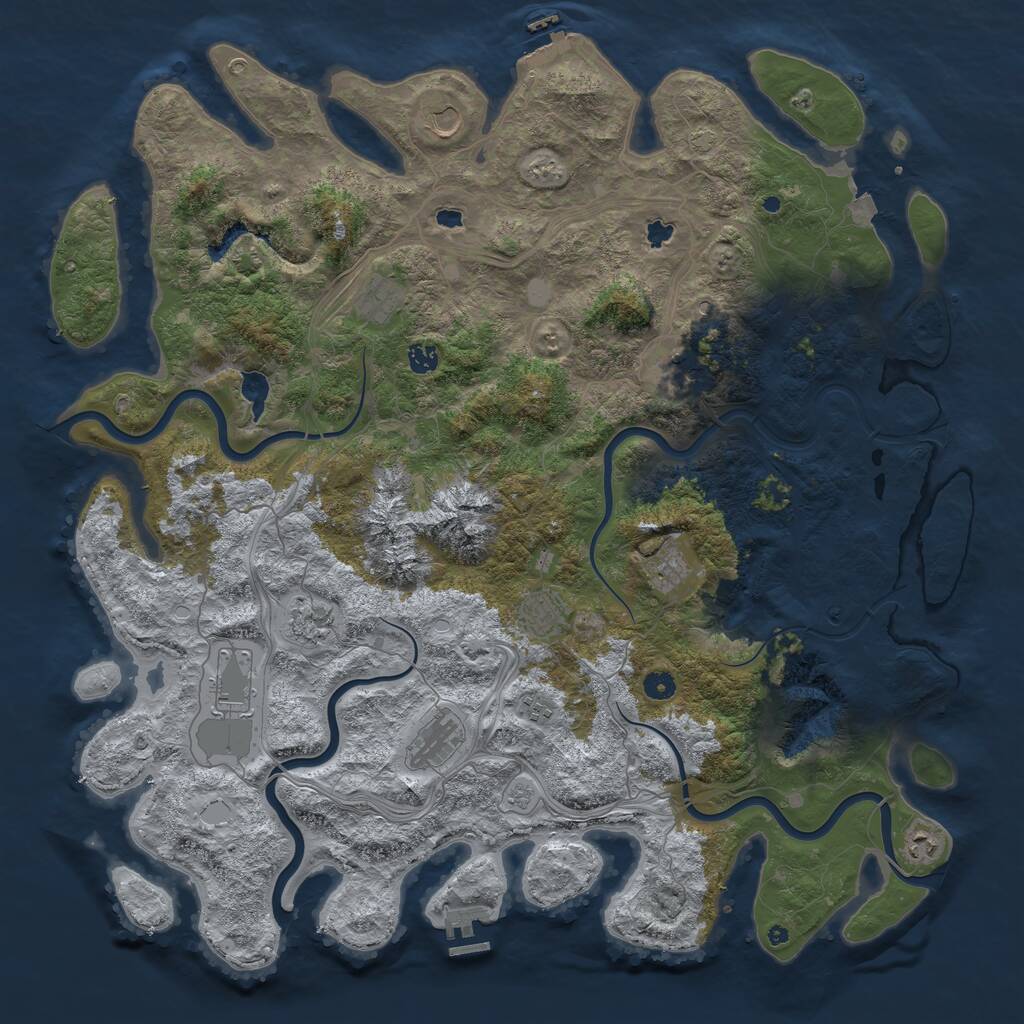 Rust Map: Procedural Map, Size: 5000, Seed: 342069117, 17 Monuments