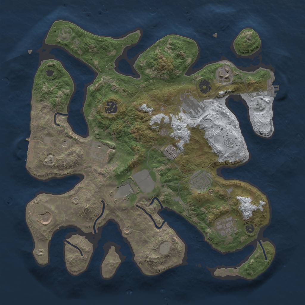 Rust Map: Procedural Map, Size: 3500, Seed: 1898026, 18 Monuments