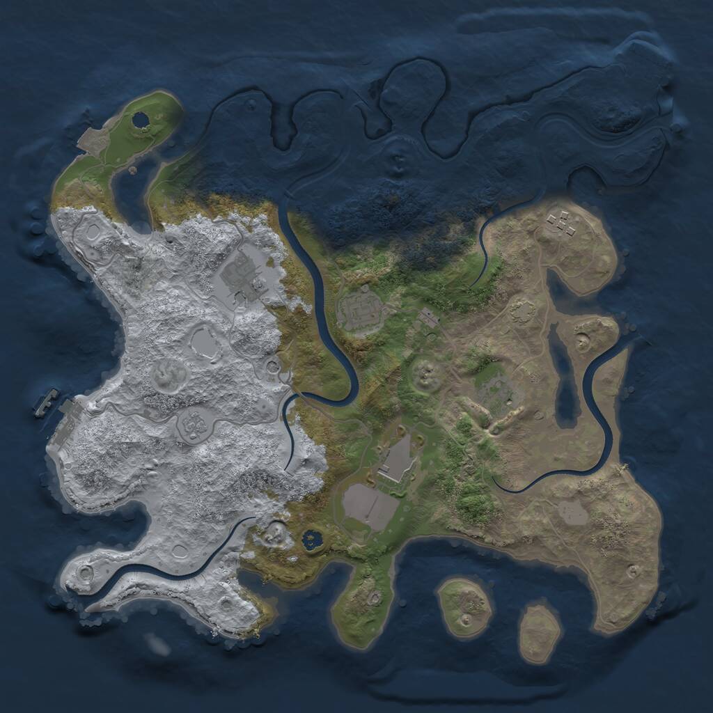 Rust Map: Procedural Map, Size: 3500, Seed: 4602625, 11 Monuments