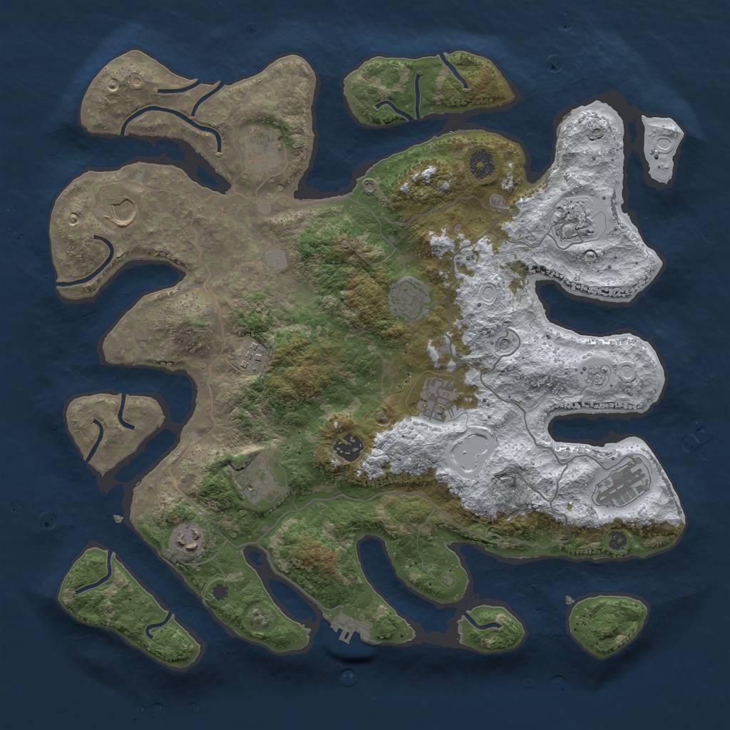 Rust Map: Procedural Map, Size: 4000, Seed: 1770159, 18 Monuments