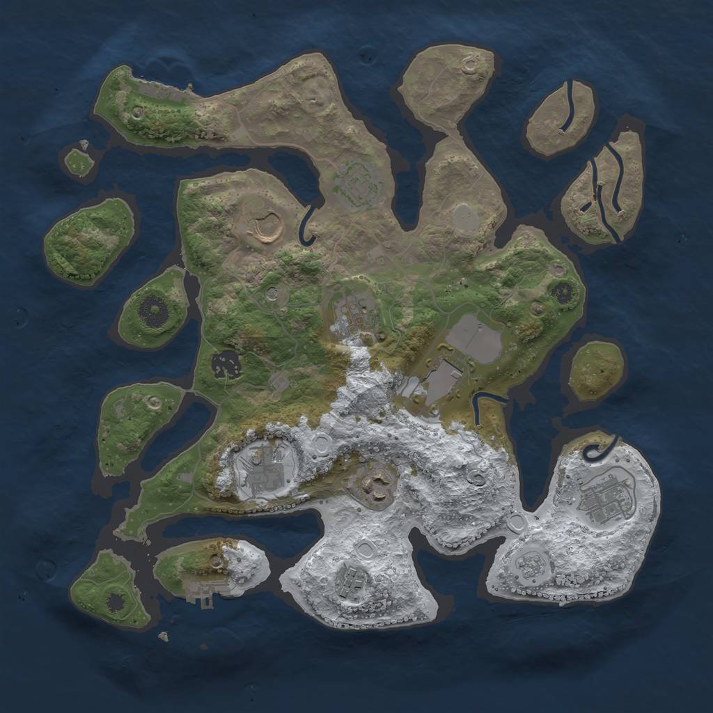 Rust Map: Procedural Map, Size: 3500, Seed: 2178117, 18 Monuments