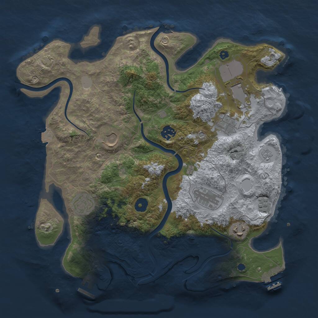 Rust Map: Procedural Map, Size: 3500, Seed: 4584902, 14 Monuments