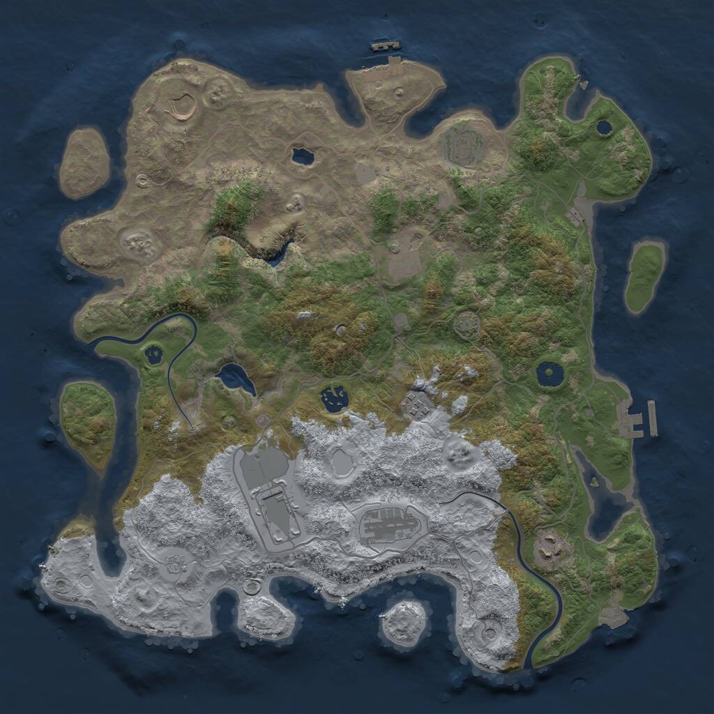 Rust Map: Procedural Map, Size: 4000, Seed: 5120853, 14 Monuments