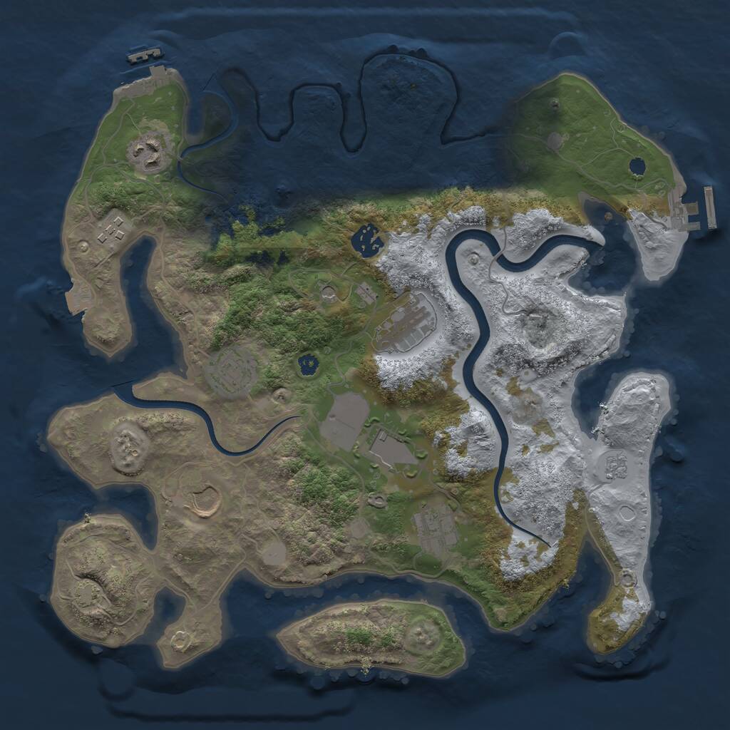 Rust Map: Procedural Map, Size: 3500, Seed: 5531063, 14 Monuments