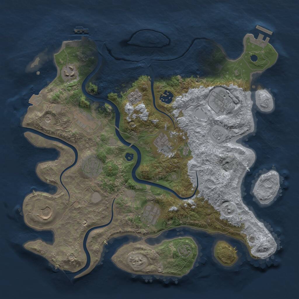 Rust Map: Procedural Map, Size: 3500, Seed: 1978264, 15 Monuments