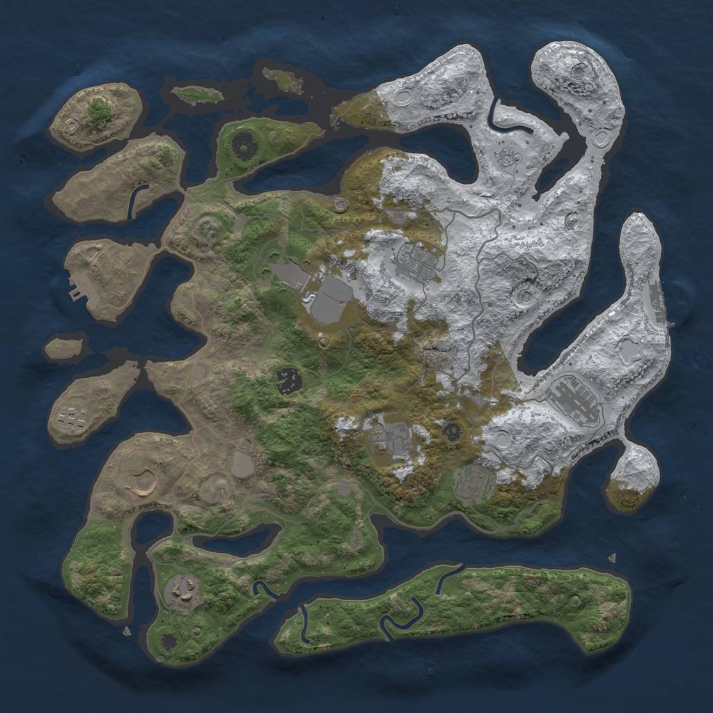 Rust Map: Procedural Map, Size: 4000, Seed: 1892230, 18 Monuments