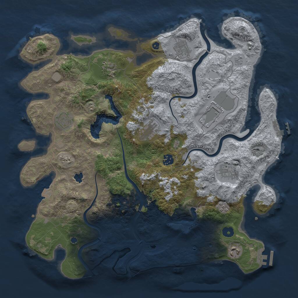 Rust Map: Procedural Map, Size: 4000, Seed: 1892230, 15 Monuments