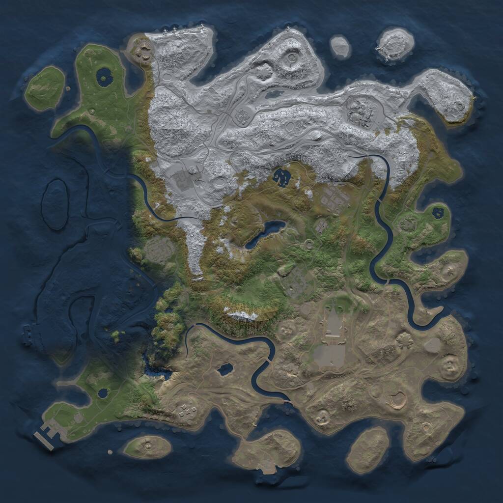 Rust Map: Procedural Map, Size: 4250, Seed: 896459735, 16 Monuments
