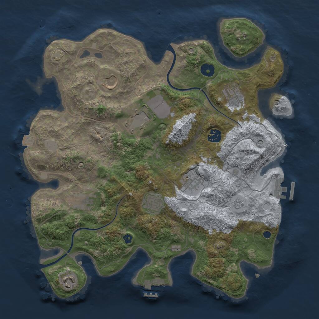 Rust Map: Procedural Map, Size: 3500, Seed: 3128786, 14 Monuments