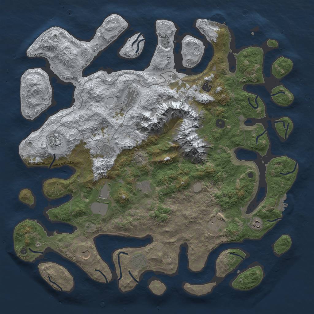 Rust Map: Procedural Map, Size: 5000, Seed: 123098, 20 Monuments