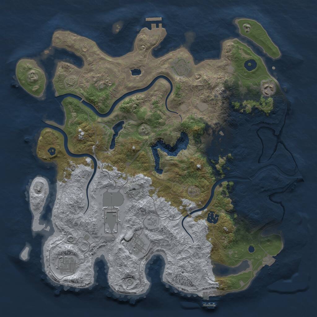 Rust Map: Procedural Map, Size: 4000, Seed: 3890997, 15 Monuments