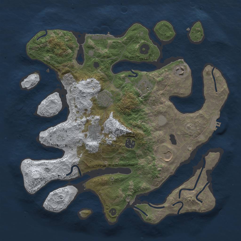 Rust Map: Procedural Map, Size: 3500, Seed: 5403369, 15 Monuments