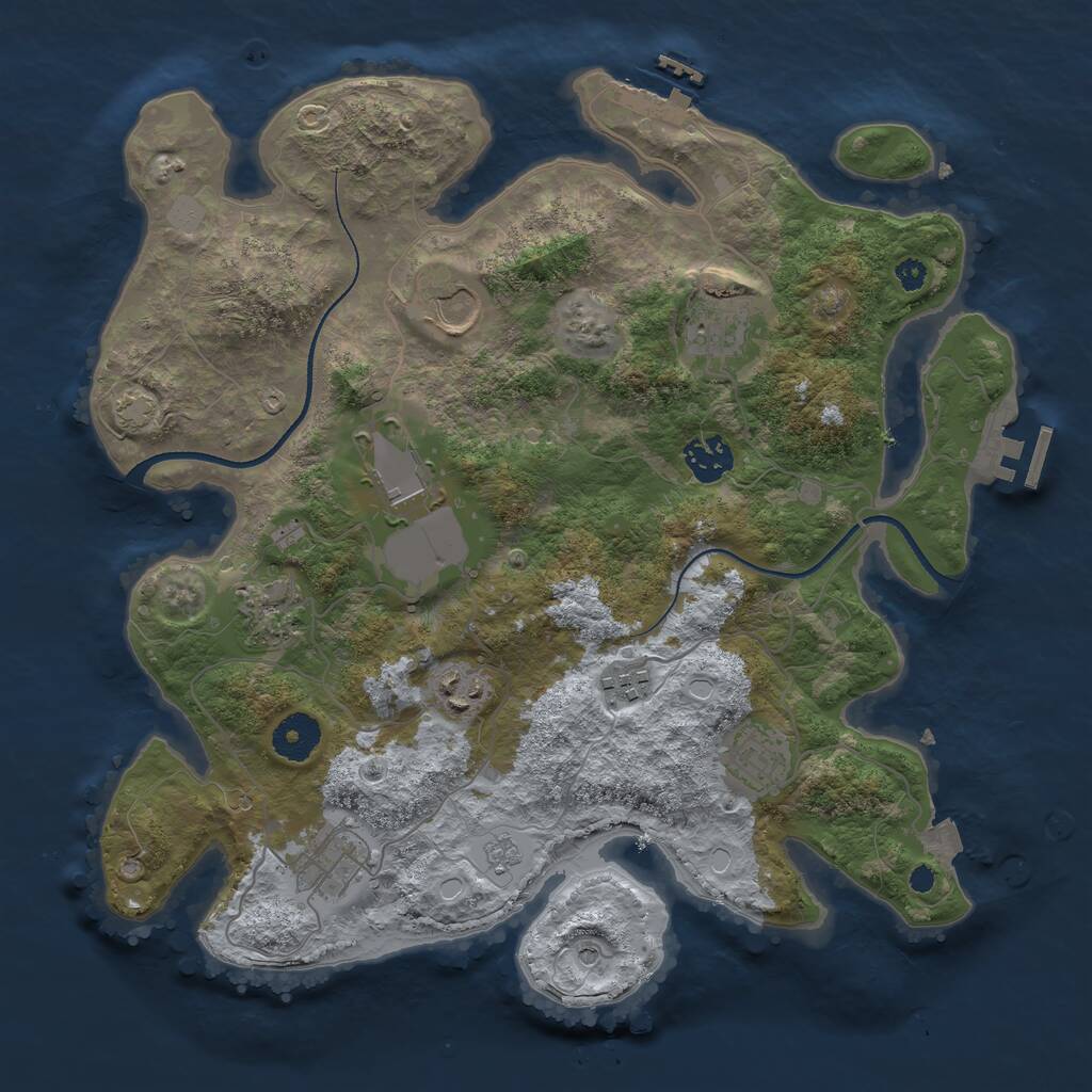 Rust Map: Procedural Map, Size: 3500, Seed: 2808296, 15 Monuments