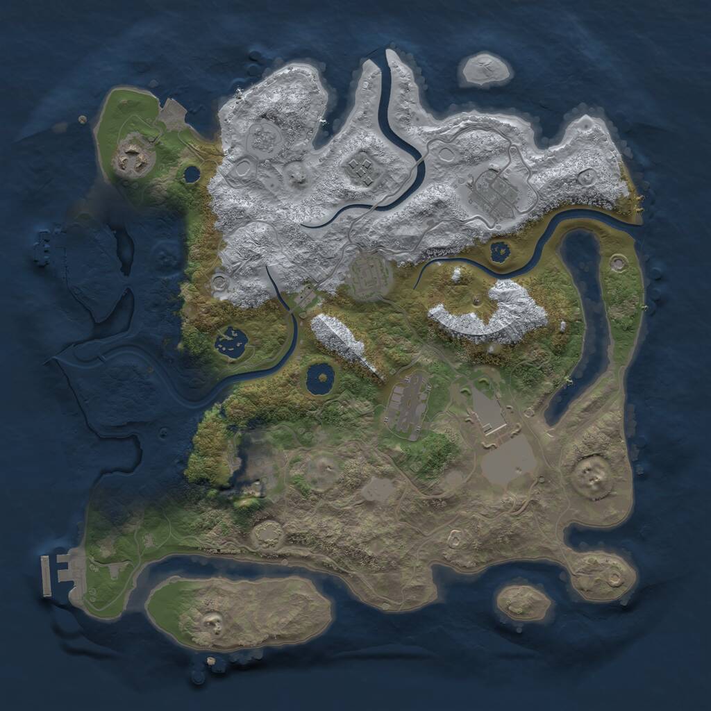 Rust Map: Procedural Map, Size: 3500, Seed: 6342119, 14 Monuments