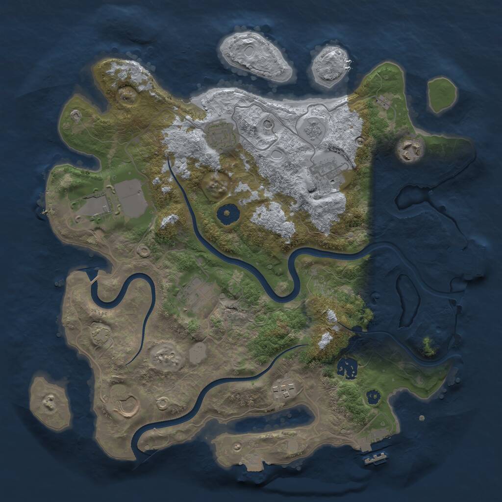 Rust Map: Procedural Map, Size: 3500, Seed: 4814979, 14 Monuments