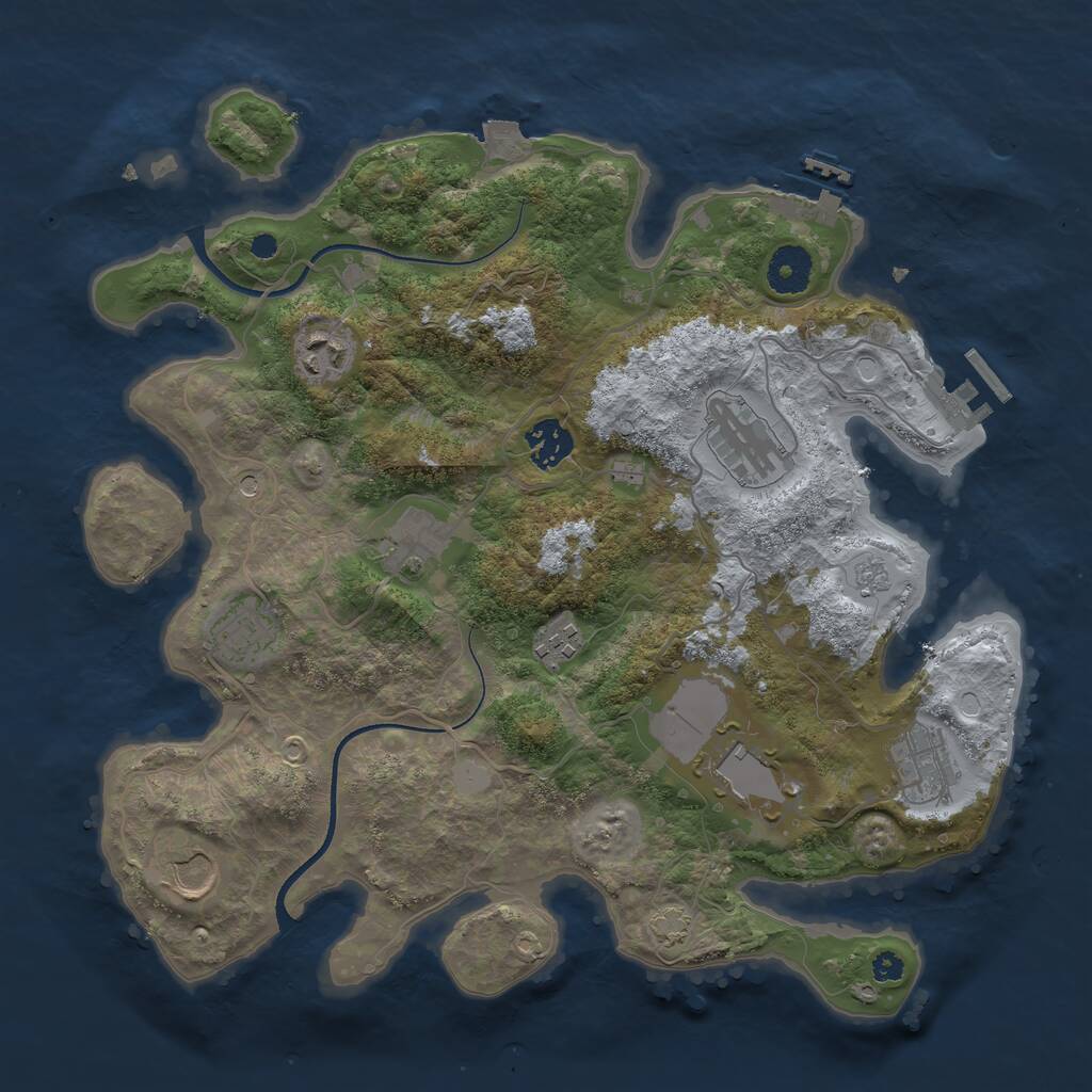 Rust Map: Procedural Map, Size: 3500, Seed: 5081984, 15 Monuments