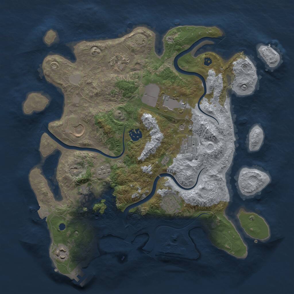 Rust Map: Procedural Map, Size: 3500, Seed: 5126031, 13 Monuments