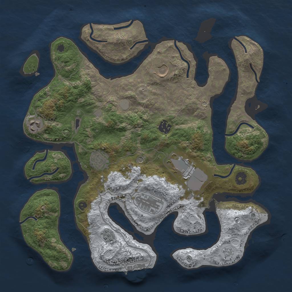Rust Map: Procedural Map, Size: 3500, Seed: 5291273, 15 Monuments