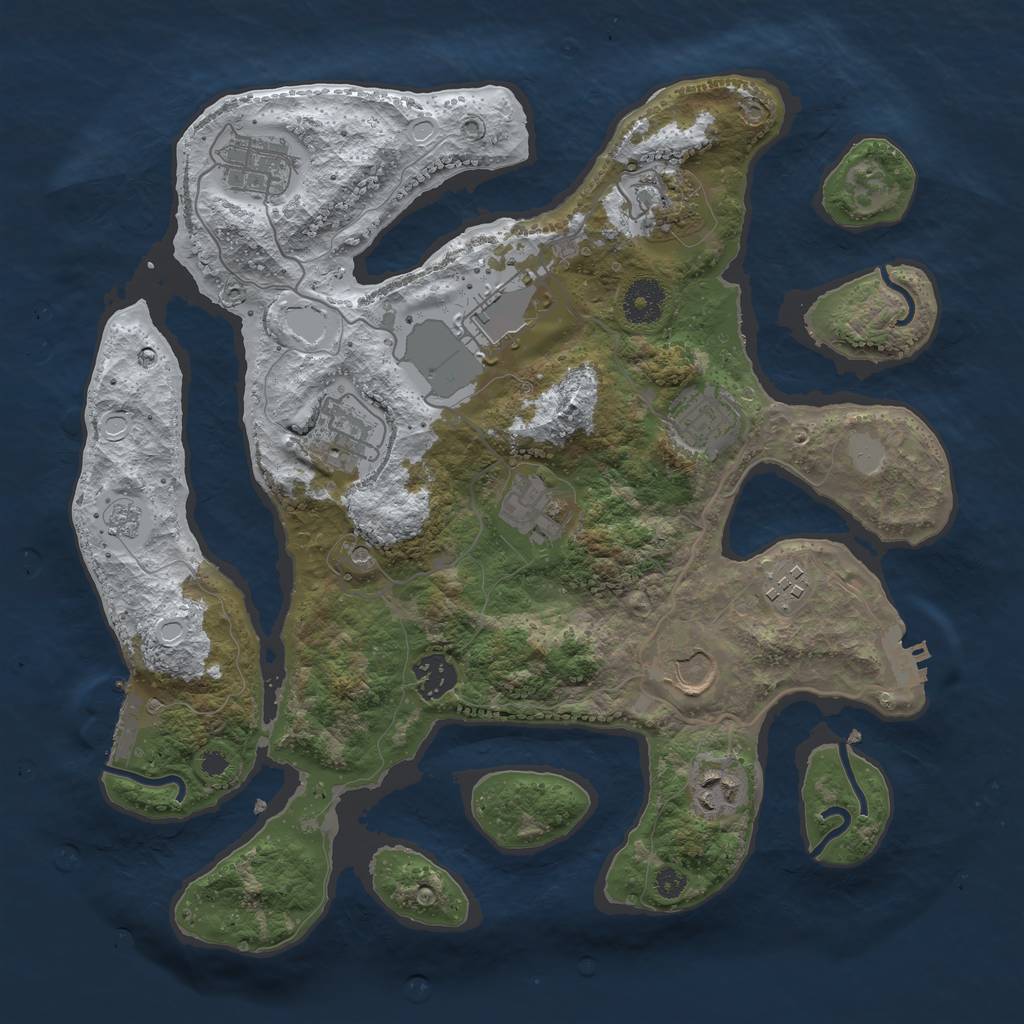 Rust Map: Procedural Map, Size: 3500, Seed: 12940, 19 Monuments