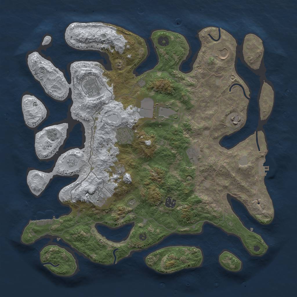 Rust Map: Procedural Map, Size: 4000, Seed: 2810490, 18 Monuments
