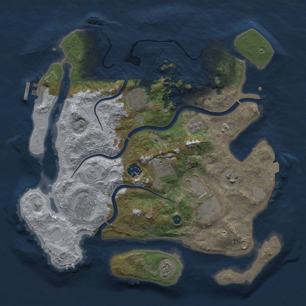 Rust Map: Procedural Map, Size: 3500, Seed: 2959773, 13 Monuments