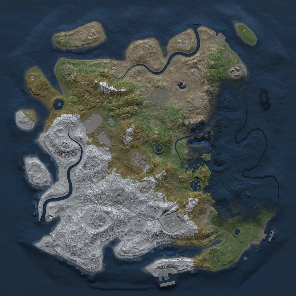 Rust Map: Procedural Map, Size: 4000, Seed: 5036583, 14 Monuments