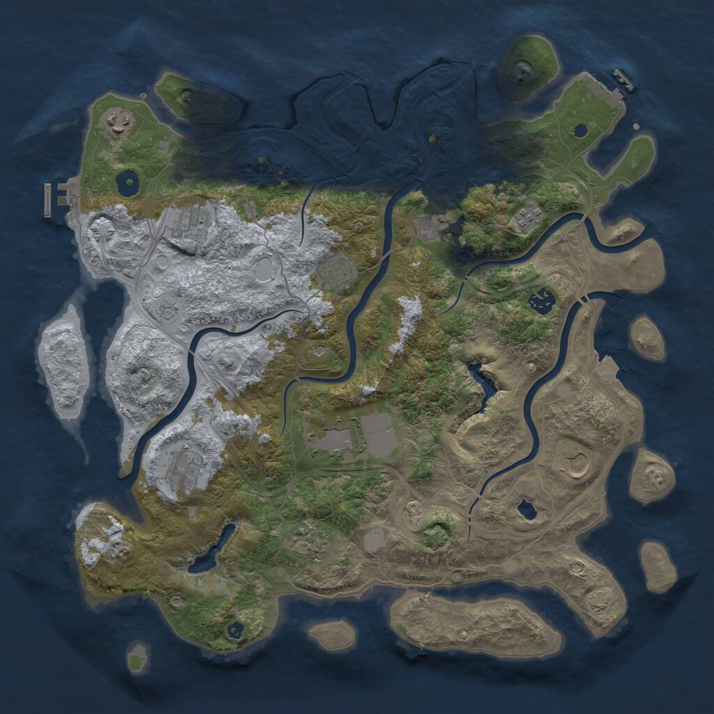 Rust Map: Procedural Map, Size: 4250, Seed: 1776007676, 16 Monuments