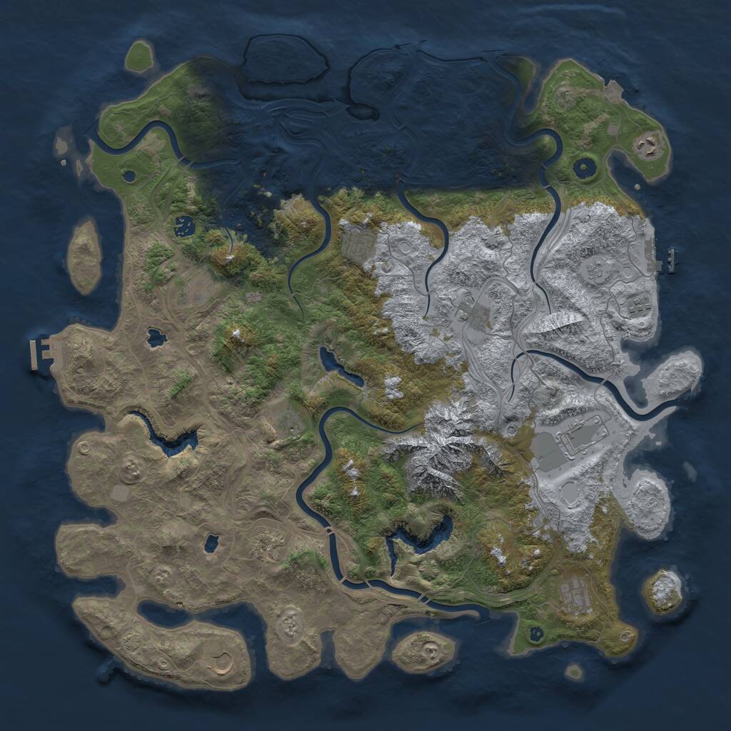 Rust Map: Procedural Map, Size: 5000, Seed: 6587246, 17 Monuments