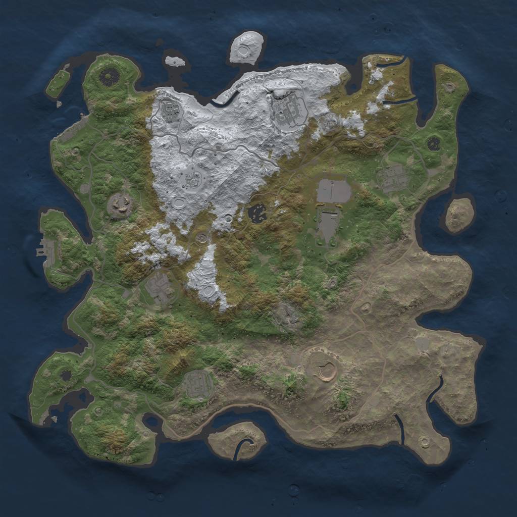 Rust Map: Procedural Map, Size: 4000, Seed: 3162806, 18 Monuments