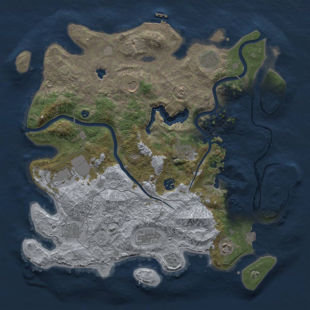 Rust Map: Procedural Map, Size: 4000, Seed: 4066700, 15 Monuments