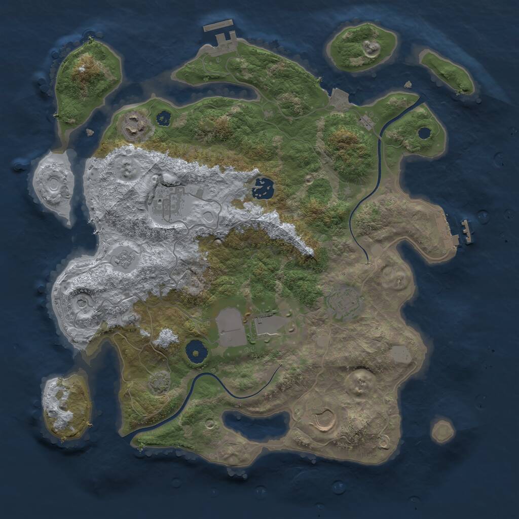 Rust Map: Procedural Map, Size: 3500, Seed: 1510616, 12 Monuments
