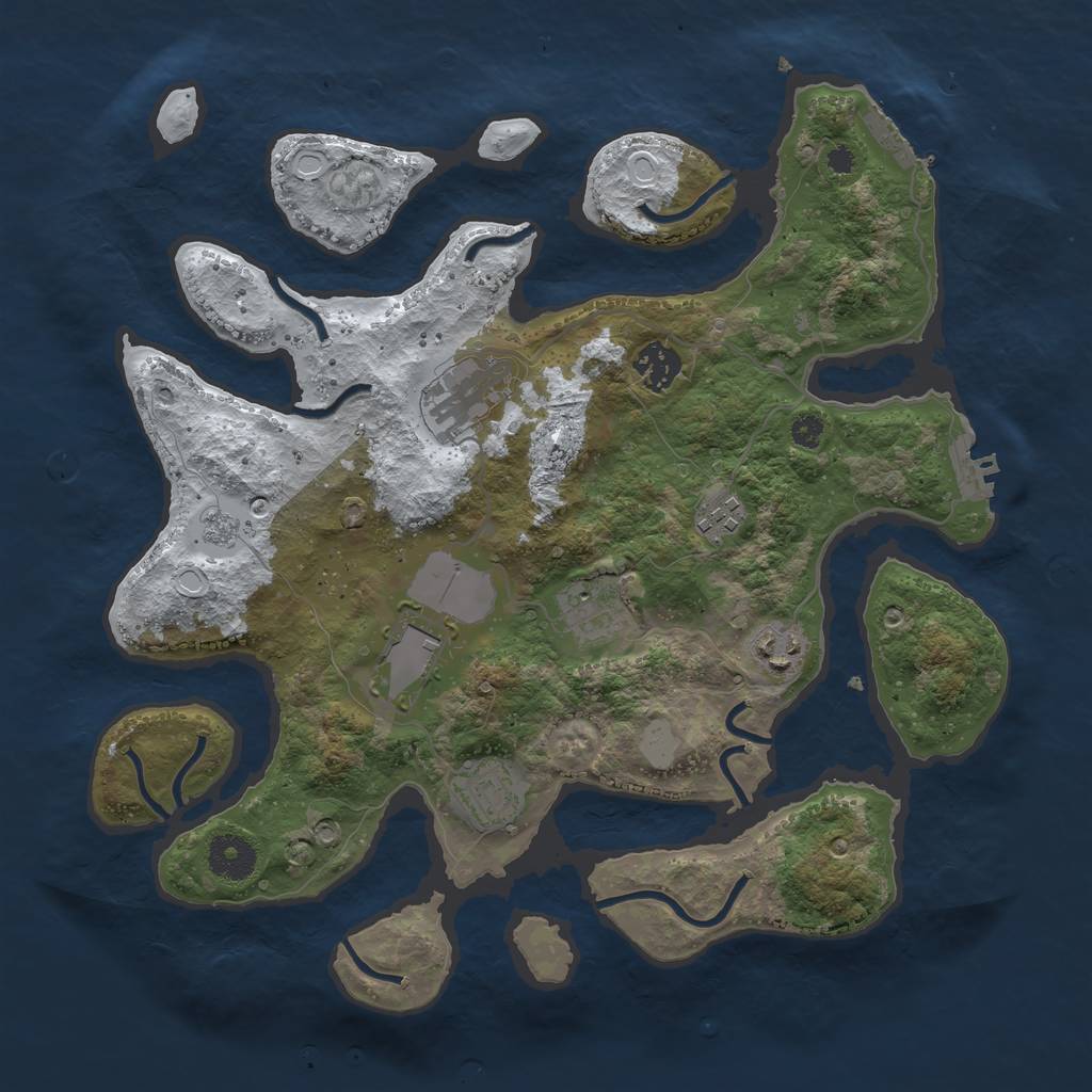 Rust Map: Procedural Map, Size: 3500, Seed: 3848194, 15 Monuments
