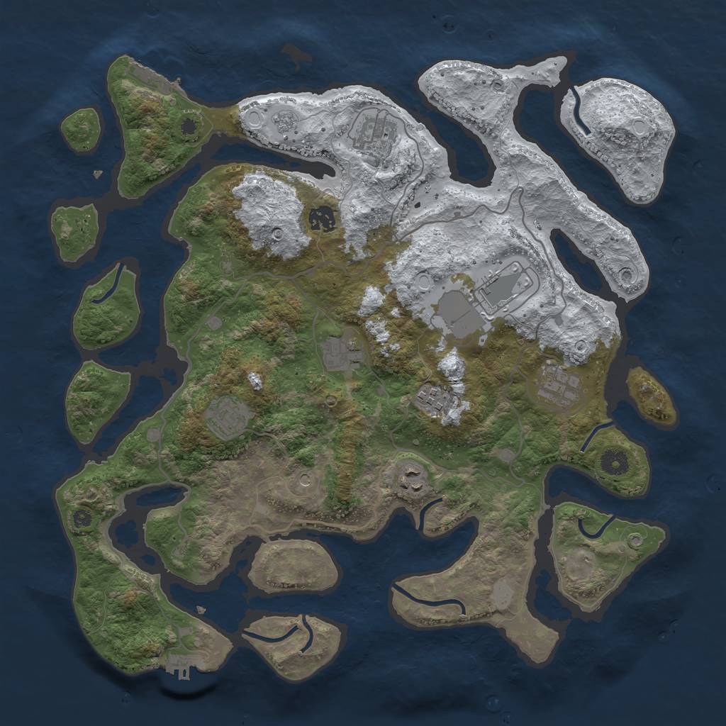 Rust Map: Procedural Map, Size: 4000, Seed: 1000266, 17 Monuments